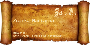 Zsirka Marianna névjegykártya